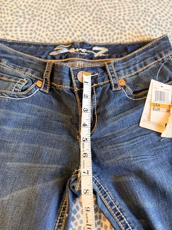 Seven7 | Low Rise Dark Wash Straight Leg Jeans - Picture 7 of 10